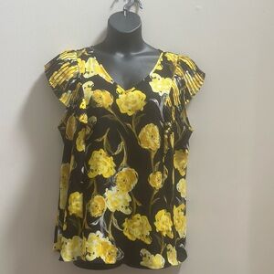 PLUS SIZE 18/20 ASHLEY STEWART BLOUSE..  lightweight, ruffles on sleeve. NWOT-